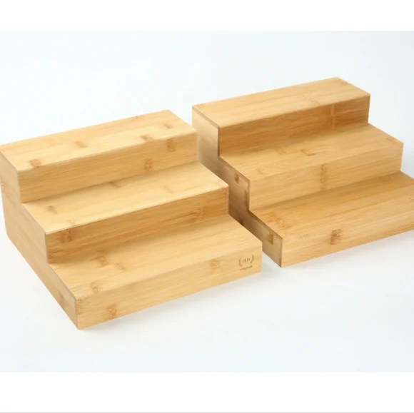 The Home Edit Bamboo 3 Tier Riser 2pk